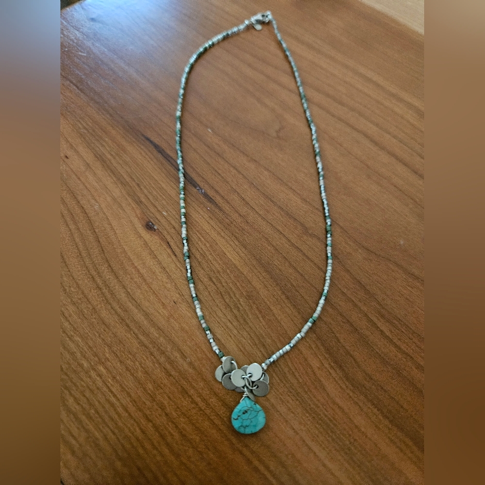 Silpada .925 Sterling Silver, Turquoise and Howlite Necklace N2325 - Picture 2 of 6